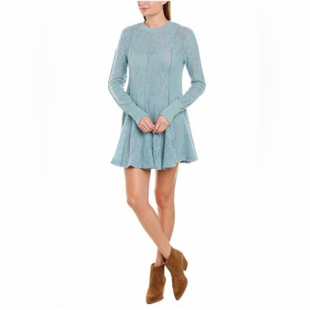 Free People Coffee in the Morning Tunic in Astreal Sea Top Size XS